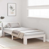 Bed Frame with Headboard White 90 x 190 cm Solid Pine Wood 872675