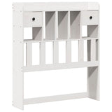 ZNTS Bookcase Bed without Mattress White 90x190 cm Single Solid Wood Pine 3321730