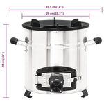 Wood Stove with USB Fan Silver 35.5x26x28 cm Stainless Steel 319443