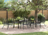 Garden Dining Set 7 pcs Black Poly Rattan 3380845