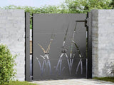 Garden Gate with Lock Black 110 x 155 cm Powder-coated steel 42015891