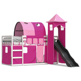 Bunk Bed without Mattress with Slide and Curtains Pink 90x190 cm Single 3284184