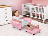 Toddler Chair Children's Armchairs Wood Frame w/ Footrest Anti-Slip Legs High Back Arms for Bedroom T3398P379080