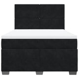 Box Spring Bed with Mattress Black 140x190 cm Velvet 3290902