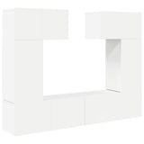 6 Piece TV Cabinet Set White Engineered Wood 3078698