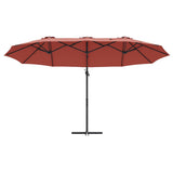 Umbrella Terracotta 372 x 198 x 243 cm Polyester and Aluminium 42003382