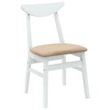 Dining Chairs 2 pcs White 42 x 47.5 x 81 cm Solid Rubber Wood 42020436