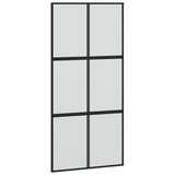 Sliding Door with Hardware Set Black 102.5x205 cm Tempered Glass 3375882