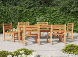 Garden Dining Set Natural Teak Solid Teak Wood 6 Seater Durable 3157188