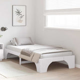 Bed Frame White 75 x 190 cm Solid Pine Wood 872972