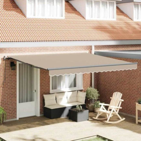 Retractable Awning Manual Beige 400 x 300 cm Fabric 3330611