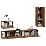 4 Piece TV Cabinet Set Smoked Oak Engineered Wood 3114331