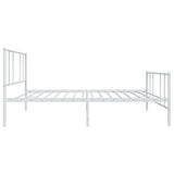 Metal Bed Frame without Mattress with Footboard White 80x200cm 352538