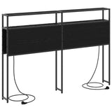 Storage Headboard with Shelf Black oak 150 cm Engineered wood 859755