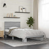 Bed Frame without Mattress Grey Sonoma 75x190 cm Small Single 845815
