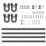 Sliding Door Hardware Kit 400 cm Steel Black 3295790
