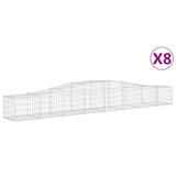Arched Gabion Baskets 8 pcs 400x50x40/60 cm Galvanised Iron 3145923