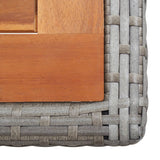 Garden Table Anthracite Poly Rattan and Solid Acacia Wood 46457