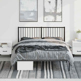 Metal Bed Frame without Mattress with Headboard Black 150x200cm 350866
