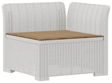 4-Seater Garden Sofa with Cushions Rattan Look PP White 3443972