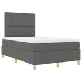 Box Spring Bed with Headboard Dark grey 120 x 200 cm Fabric 3339610