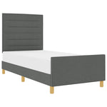 ZNTS Bed Frame Dark Grey 100x200 cm Fabric 3344628