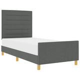 ZNTS Bed Frame Dark Grey 100x200 cm Fabric 3344628