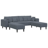 Velvet Sofa with Cushion 3 pcs Dark Grey 208 cm Velvet 3335173