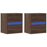 TV Wall Cabinets with LED Lights 2 pcs Brown Oak 41x31x45 cm 852284