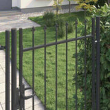 Fence Gate BOXTEL 103 x 225 cm Powder-Coated Steel Grey 42008882