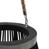 Hanging Candle Lantern Holder Bamboo Black 60 cm 246813