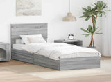 Storage Bed with Drawer Grey Sonoma 75 x 190 cm Engineered Wood 3410852