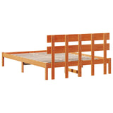 Bed Frame with Headboard Brown 150 x 200 cm Solid Pine wood 872160