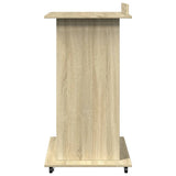 Lectern with Wheels & Drawer Sonoma Oak 55x55x107 cm Engineered Wood 848026