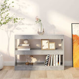 811740 Book Cabinet/Room Divider Concrete Grey 100x30x72 cm