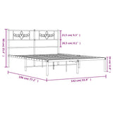 Metal Bed Frame without Mattress with Headboard White 135x190cm 355315