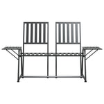 ZNTS 2-Seater Garden Bench 165 cm Black Steel 318819