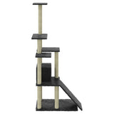 Cat Tree with Sisal Scratching Posts Dark Grey 155 cm 171517