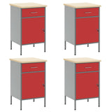 Work Cabinet with Drawer 10 pcs Red Engineered Wood and Steel 3321485