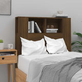 Headboard Cabinet Brown Oak Engineered Wood Standard Contemporary 817266