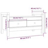 Hall Bench Grey 80x40x43 cm Solid Wood Pine 821786