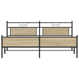Metal Bed Frame without Mattress Sonoma Oak 193x201 cm 3325127