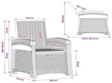 Reclining Garden Chair Rattan Look Light Grey PP 8011995