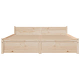 Bed Frame without Mattress Solid Wood 150x200 cm King Size King Size 815049