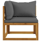 Garden Bench Dark Grey Solid acacia wood, 100% polyester fabric 3098669