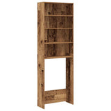 Washing Machine Cabinet Old Wood 64x24x190 cm 856643