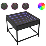 ZNTS Coffee Table with Infinity LED Black 50x50x41 cm 847677