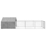 Outdoor Dog Kennel with Run 7x2x1.5 m Galvanised Steel 3329237