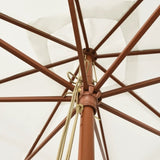 Garden Parasol Sand Polyester, Solid Hardwood, Laminated Bamboo 363191