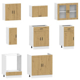 8 Piece Kitchen Cabinet Set Kalmar Artisan Oak Engineered Wood 3314850